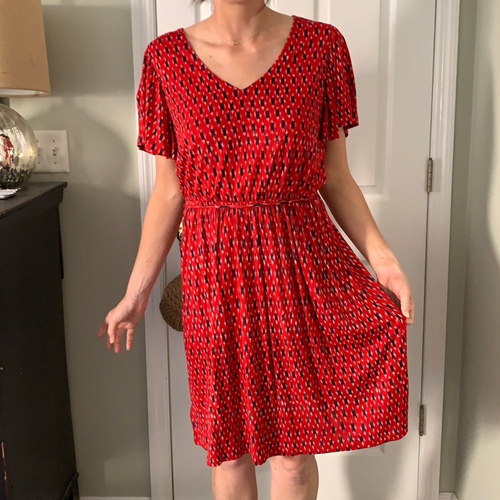 NWT red and navy LOFT dress